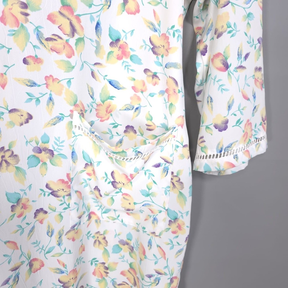 VICTORIA'S SECRET Vintage Floral Wrap Robe Long Sleeve Belted Maxi M/L Hong Kong - Picture 6 of 11